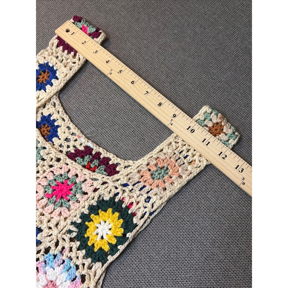 Unbranded Crochet Crop Top Granny Square Boho Festival Hippie Indie Women OS - Picture 2 of 8